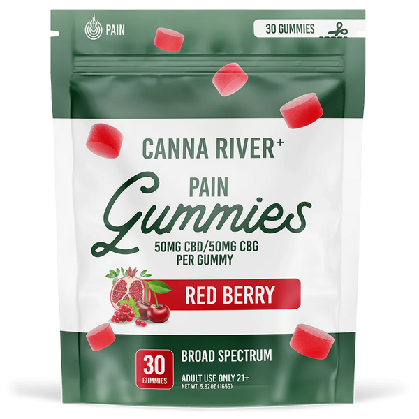 Canna River - CBD Pain Gummies Broad Spectrum (THC Free) / Assorted / 50mg CBD + 50mg CBG per Gummy / 30 Gummies - The Society 