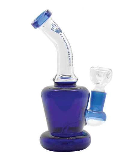 6" Bent Color Base Urban Glass Water Pipe - The Society 