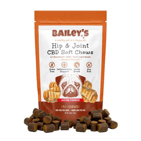 Bailey's CBD Extra Strength 6mg Hip & Joint Soft Chews - Chicken Flavor - The Society 