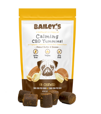 Bailey's CBD Calming Yummies 3mg - Peanut Butter Banana - The Society 