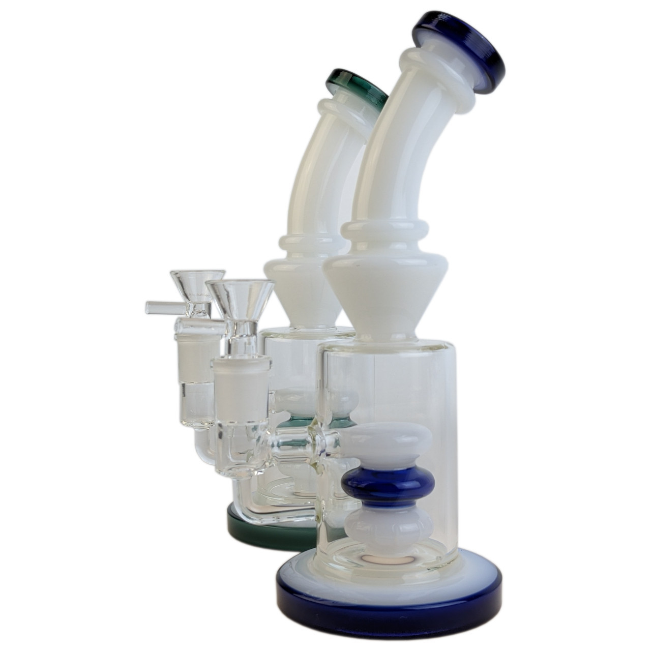 8.5" Dual Color Tube Showerhead Banger Hanger Water Pipe - with 14M Bowl & 4mm Banger - The Society 