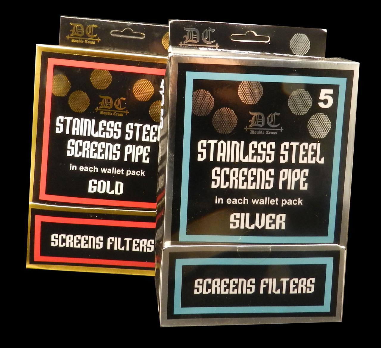 STAINLESS STEEL SCREENS PIPE GOLD (5 screens in each wallet pack) - The Society 