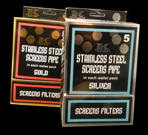 STAINLESS STEEL SCREENS PIPE GOLD (5 screens in each wallet pack) - The Society 