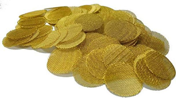 STAINLESS STEEL SCREENS PIPE GOLD (5 screens in each wallet pack) - The Society 