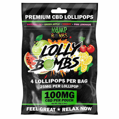 Hemp Bombs - CBD Edible - Jolly Lollipops Assorted - 25mg Assorted - 4 Pack - The Society 