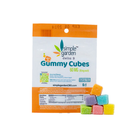 SIMPLE GARDEN- DELTA 9 60MG GUMMIES PACK OF 6 COUNT - The Society 