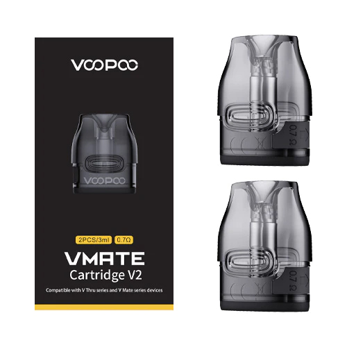 VooPoo VMATE V2 Replacement Pod Cartridge - 2PK (OHMS: 0.7 OHMS) - The Society 