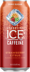 Sparkling Ice + Caffeine, Zero Sugar- 16fl oz, Strawberry Citrus - The Society 