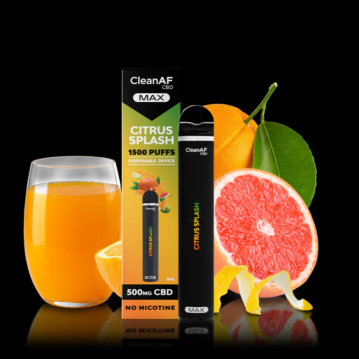 CleanAF MAX- CBD Disposable, 500mg- 1500 Puffs - The Society CleanAF MAX- CBD Disposable, 500mg- 1500 Puffs - The Society