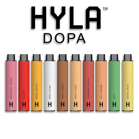 Hyla DOPA 4500 Plant-Based Rechargeable NO Nicotine (0mg) Vape Device - Various - The Society 