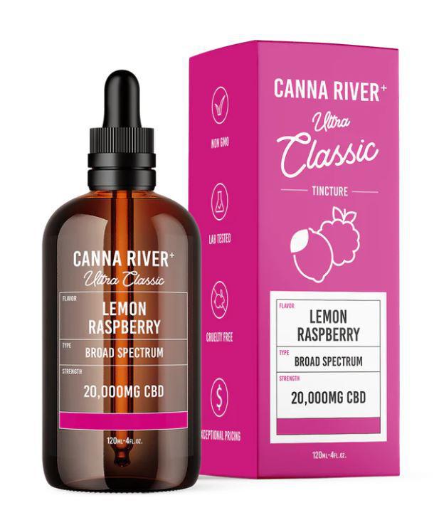 Canna River Ultra Classic- 20,000mg Broad Spectrum CBD, 120mL Bottle - Lemon Raspberry - The Society 