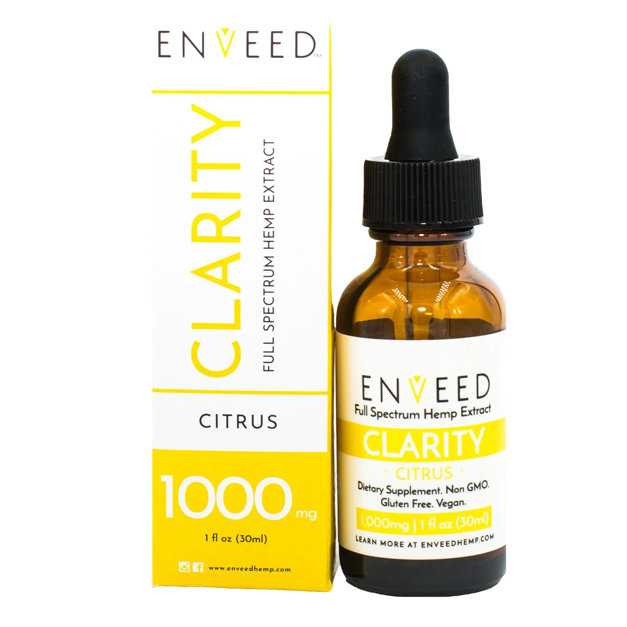 Enveed- 1000mg Full Spectrum CLARITY – CBD Oil Citrus Tincture - The Society 