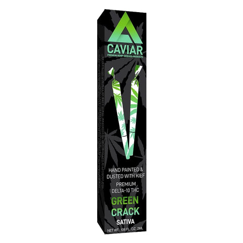 Delta Extrax Savage Caviar- Delta 10 Preroll, 2ml, 2gm- Green Crack, Sativa - The Society 